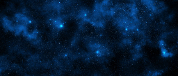 抽象的宇宙蓝色和黑色背景与星星和星云图片下载