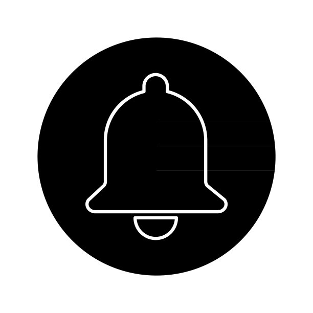 白色背景上的贝尔警报图标，黑色警报矢量图，响铃网络信号图片下载
