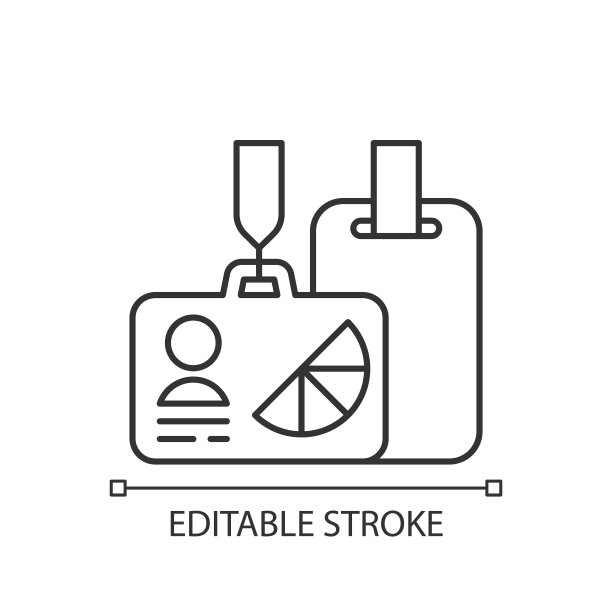 品牌会议和会议ID徽章线性图标图片下载