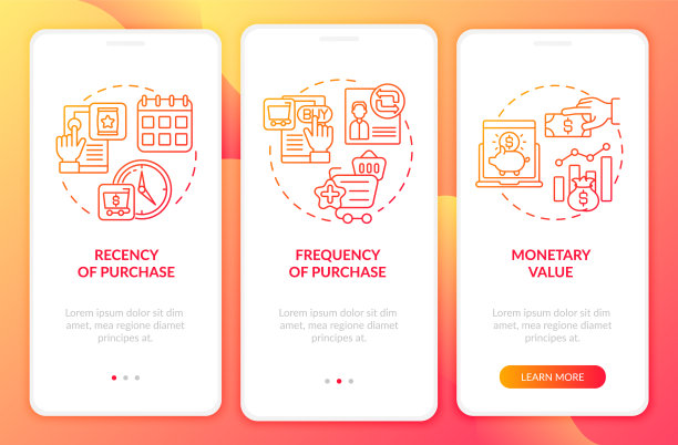 RFM分析工具带概念登陆手机应用页面图片下载