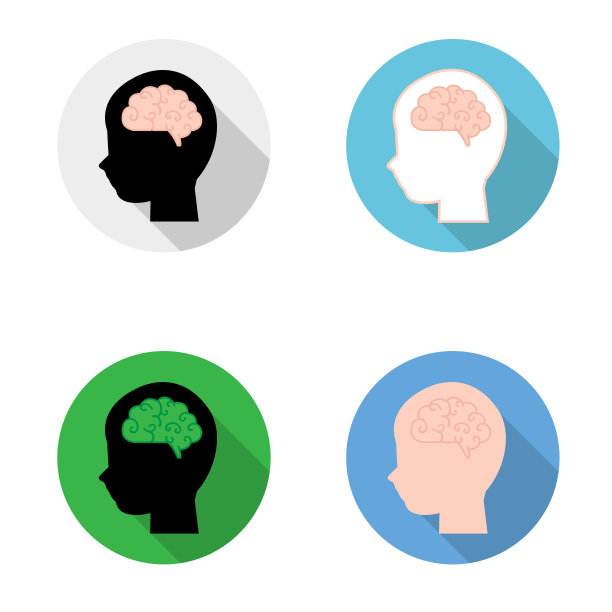 人脑图标矢量插图图片下载