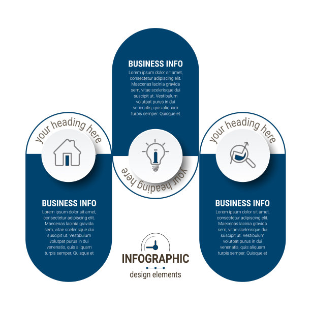 矢量插图信息图设计模板与图标。可用于工作流程布局，图表，年度报告，网页设计。图片下载