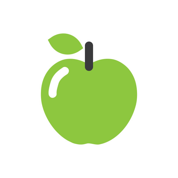 绿苹果，矢量，插图，图标标志模板。图片下载