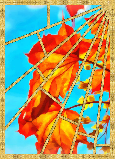 现代的镶嵌,镶嵌。彩色玻璃风格的插图。装饰艺术背景。几何图案。彩色纹理和金色人造石结构。抽象印刷，创意瓷砖表面。图片下载