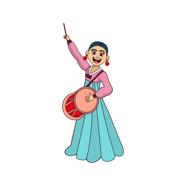 孤立的韩国传统女性偶像图片下载