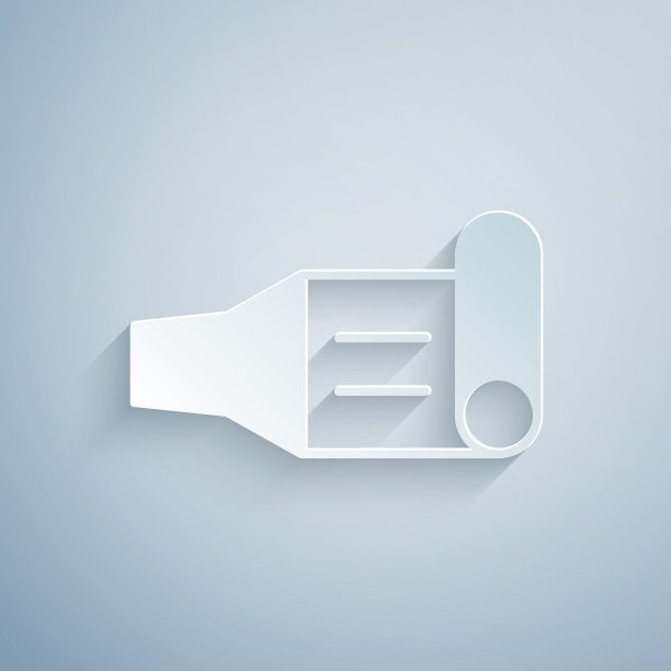 剪纸生日聚会喇叭图标孤立在灰色背景。纸艺术风格。向量图片下载