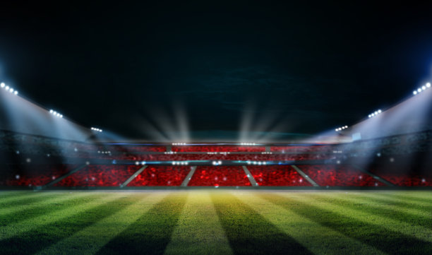 晚上的灯光和体育场的3D渲染。图片下载