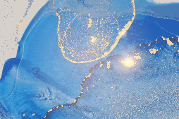 蓝色和金色的石头大理石图案与发光图片下载