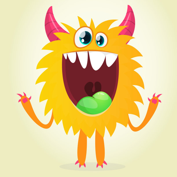 快乐的卡通怪物。万圣节矢量插图有趣的怪物生物图片下载
