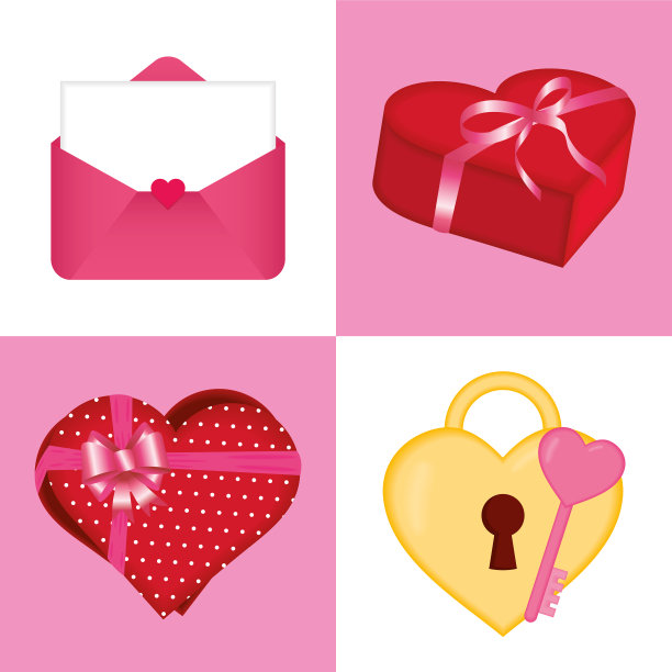 情人节图标收集设计快乐图片下载