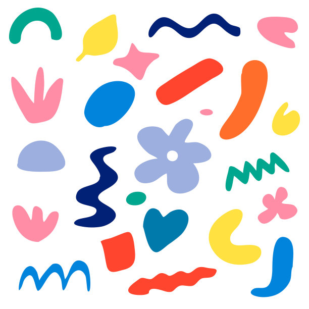 用抽象的手绘形状设置元素图片下载