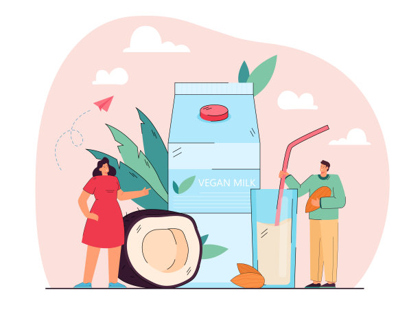 吃素食牛奶的小人图片下载