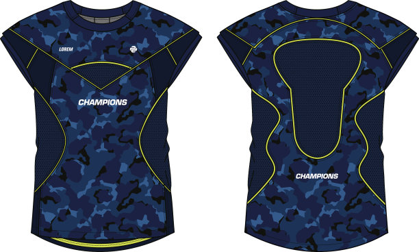 迷彩帽袖背心无袖设计图片下载