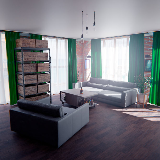 概念休息室3D插图日图片下载