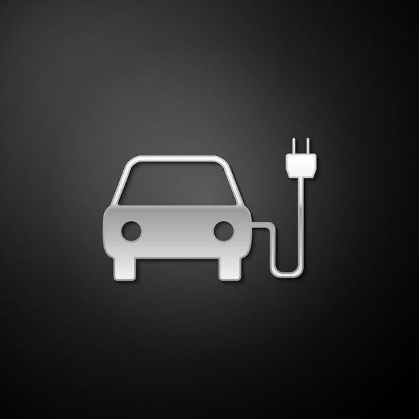 银色电动汽车和电线插头图片下载