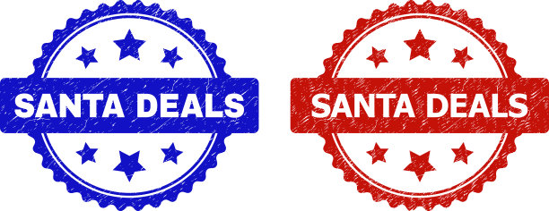 圣诞老人用刮花的方式出售玫瑰形邮票印章图片下载