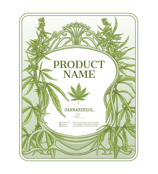 大麻产品标签化妆品模板图片下载
