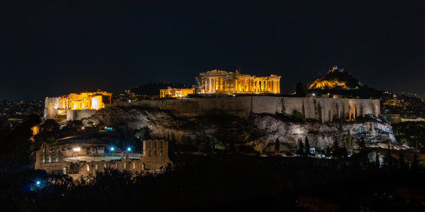 雅典卫城之夜图片下载