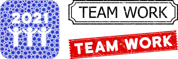 团队合作的苦恼印有covid-2019洞图片下载