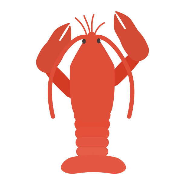 简单可爱的龙虾剪辑艺术图片下载
