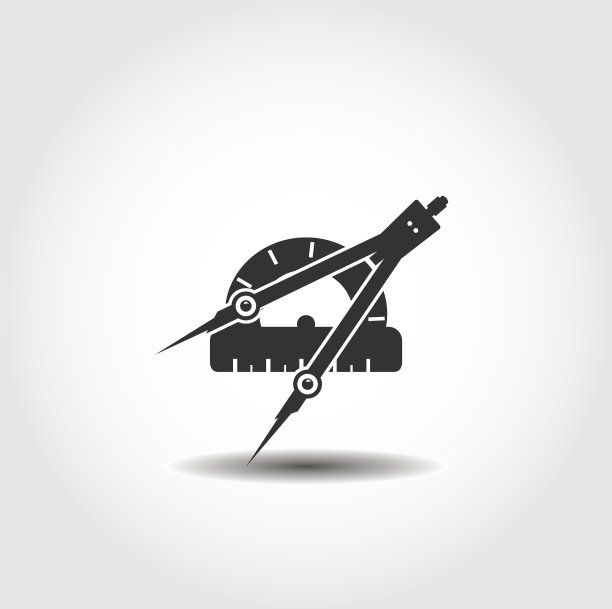 罗盘与量角器孤立的图标几何图片下载