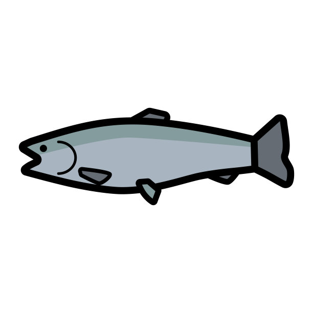 简单可爱的三文鱼剪辑艺术图片下载