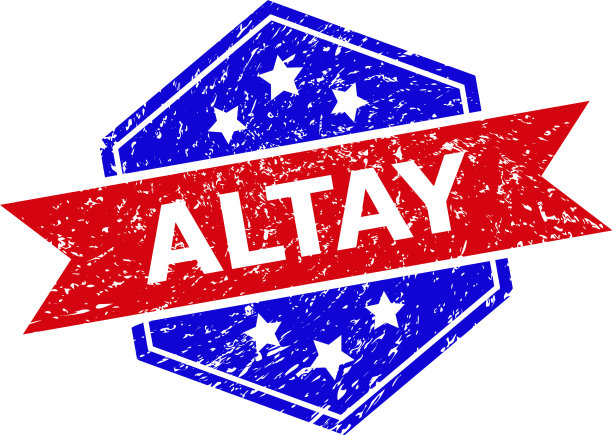 六边形双色阿勒泰印章与grunged纹理图片下载