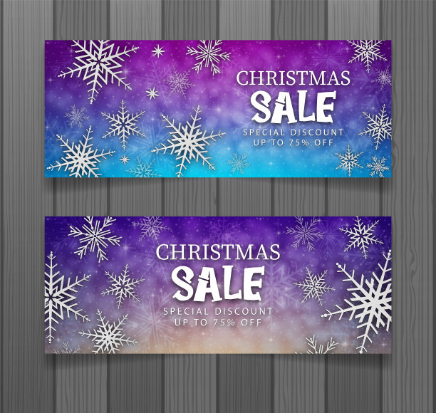 冬季促销横幅背景图片下载