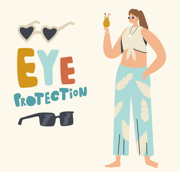 女角色戴着墨镜当眼睛图片下载