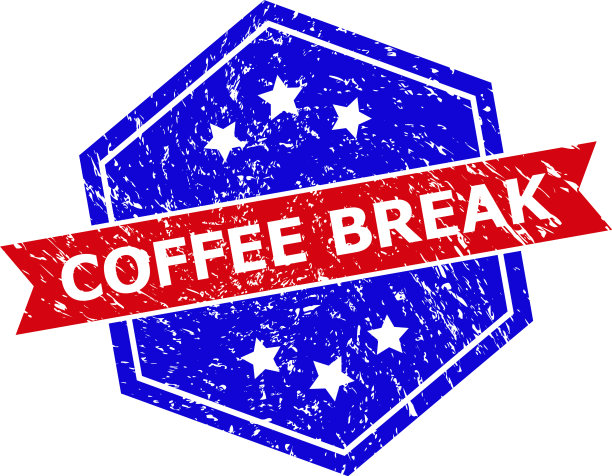 六角双色咖啡破胶印章用图片下载