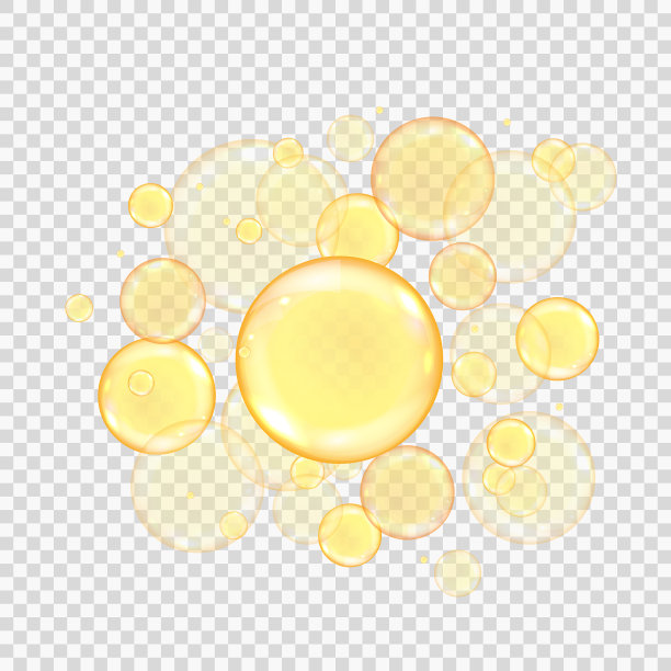 油金色的气泡孤立透明图片下载