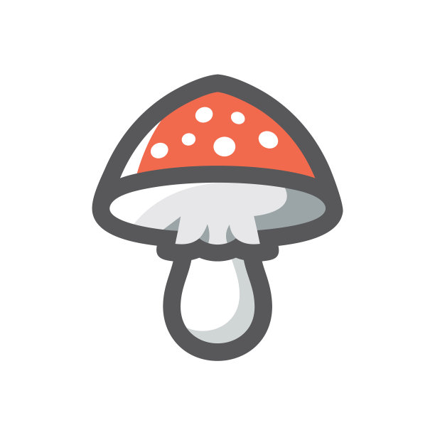 苍蝇木耳红色毒药蘑菇卡通图标图片下载