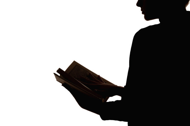 妇女剪影阅读文学学生书籍图片下载