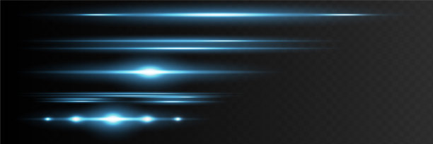 红色水平透镜耀斑包裹激光束图片下载