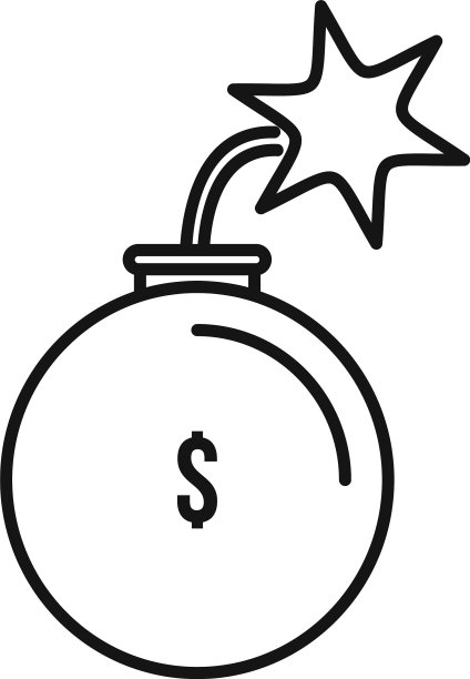 炸弹贸易战争图标轮廓风格图片下载