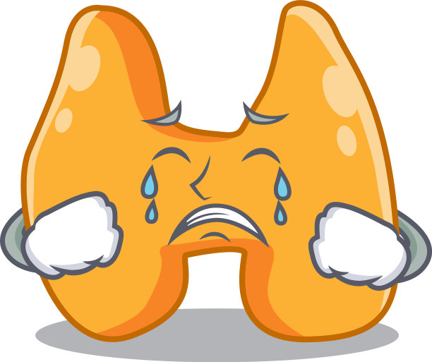 漫画设计的甲状腺有一个悲伤的脸图片下载