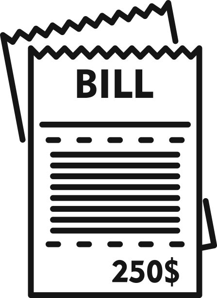 房子水电帐单图标轮廓风格图片下载