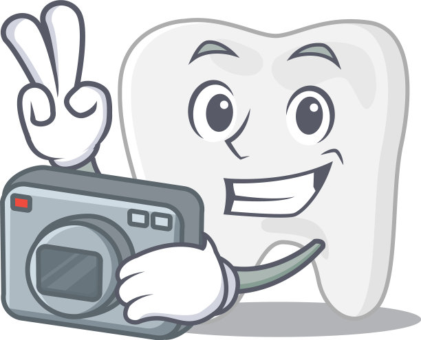 专业摄影师牙齿卡通图片图片下载