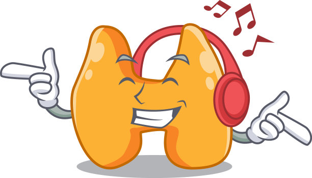 甲状腺卡通设计理念听音乐上图片下载