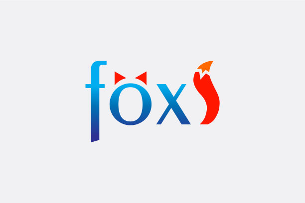 独特的蓝狐标志模板图片下载