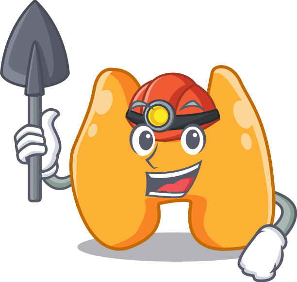 一个卡通图片甲状腺矿工与工具和图片下载