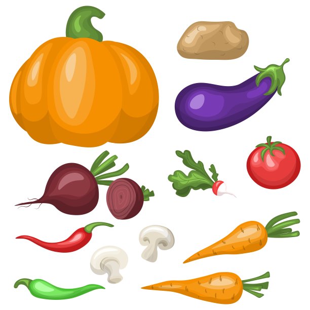 一套蔬菜。平面向量插图。图片下载