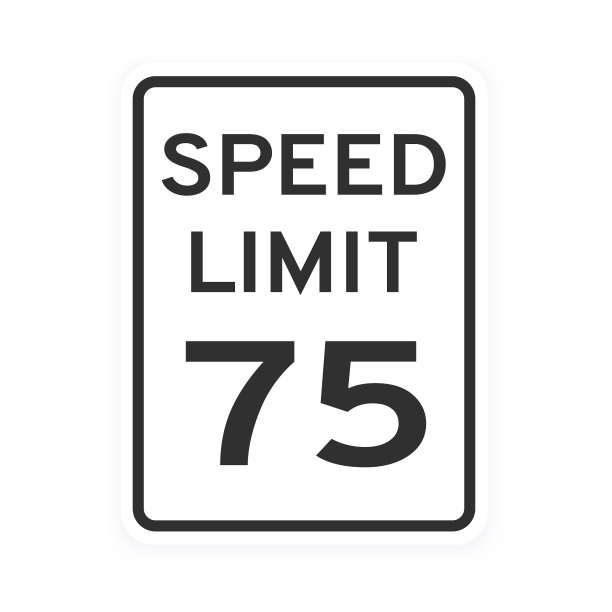 限速75路交通标志平坦风格标志图片下载