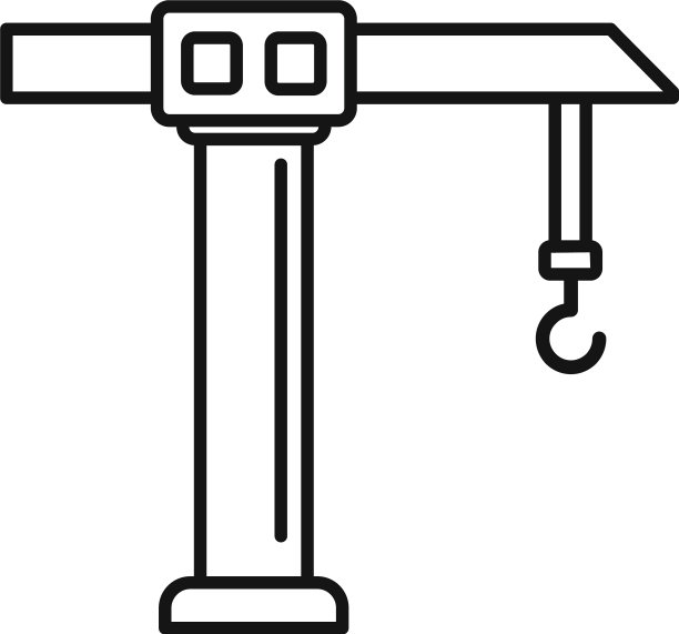 工业起重机图标轮廓风格图片下载