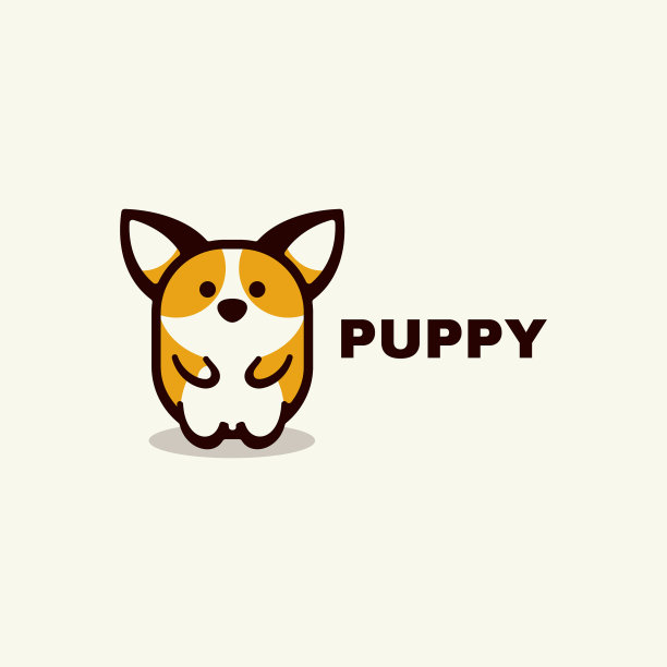 标志小狗简单的吉祥物风格图片下载