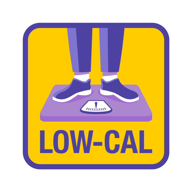 低CAL标志-站在体重秤上的女人图片下载