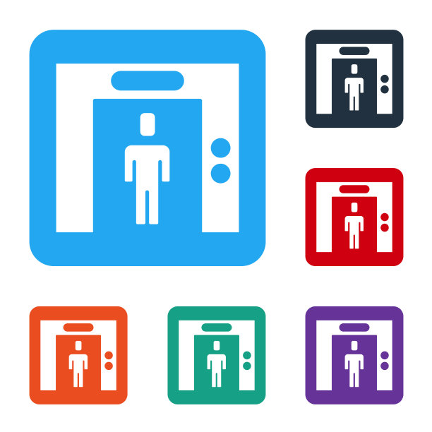 白色电梯图标孤立在白色背景图片下载