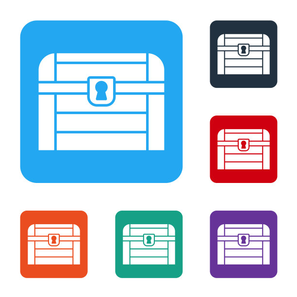 白色古董宝箱图标孤立上图片下载