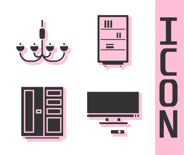 设置智能电视吊灯衣柜和图书馆图片下载