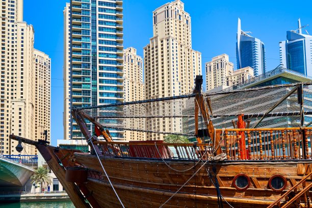 大城市迪拜的建筑景观图片下载